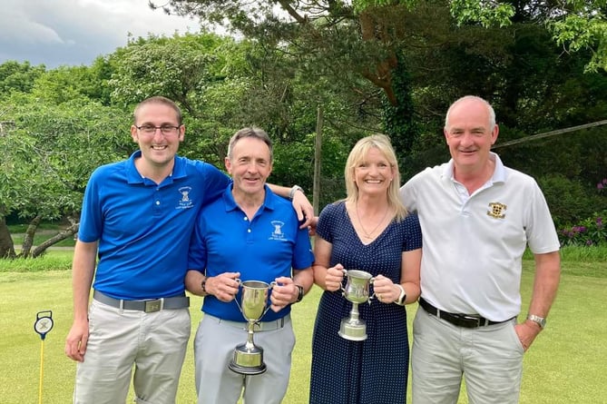 The Mid Devon Foursomes winners.