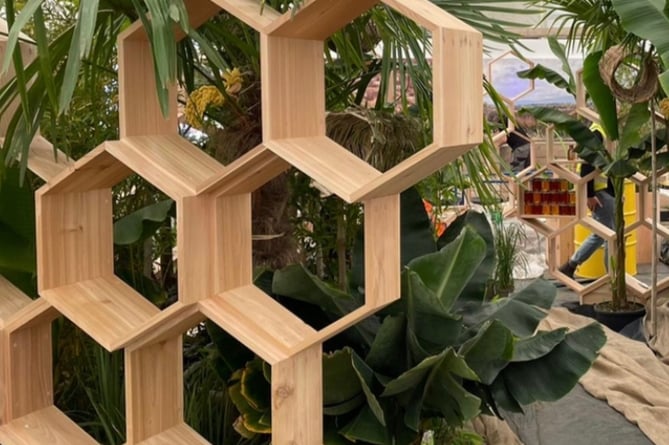 Display on show at Chelsea Flower Show created by Bees for Development charity
