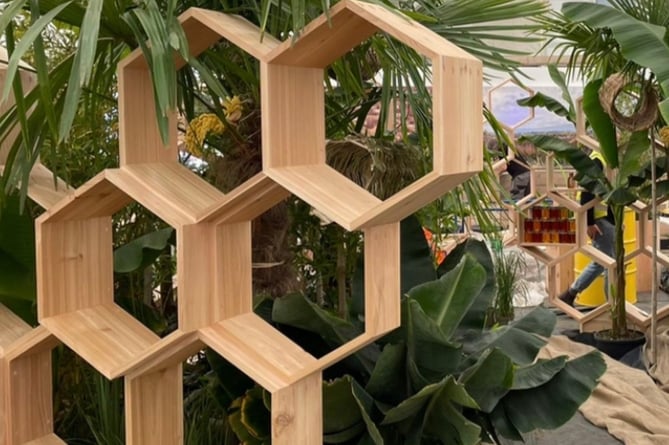 Display on show at Chelsea Flower Show created by Bees for Development charity