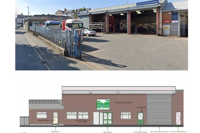 Above is the West Penine Trucks/Scania depot in Knighton. Below is the how the conversion could look.
