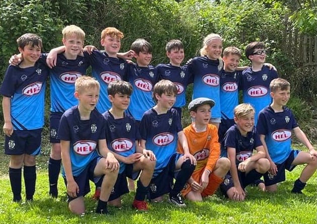 Crediton Youth Football Under 11’s, winners of the Cranbrook Champions League Cup.