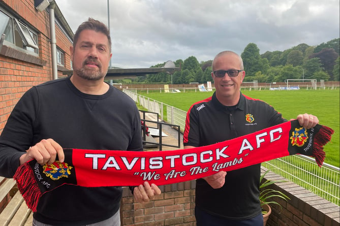 Tavistock manager Stuart Henderson with new development coach Dave Ottley.
