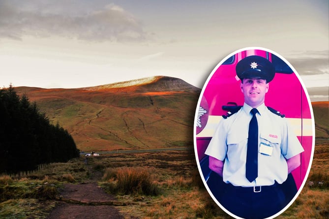 Gonzo inset over a photo of Pen y Fan