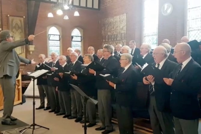 Rushmoor Odd Fellows Male Voice Choir singing at North Camp Methodist Church in Farnborough on April 30th 2022.