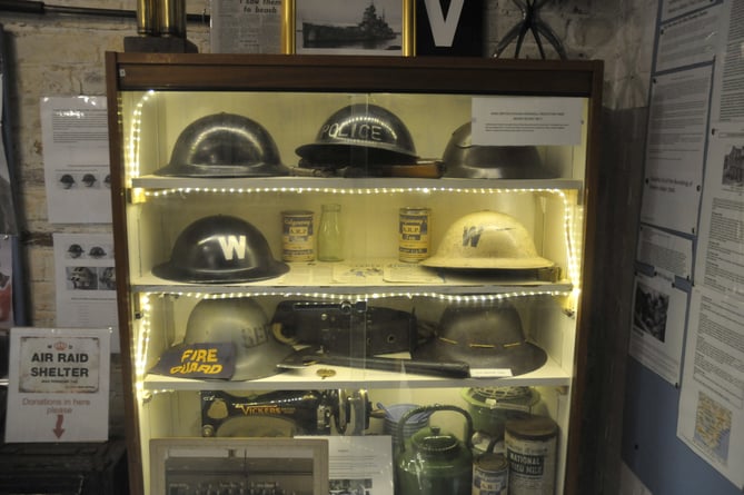 Some of the items on display at the Courtenay Air Raid Shelter Heritage Association 