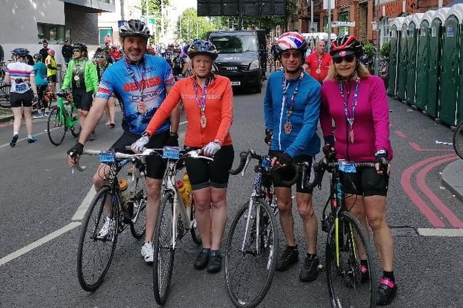 Vin and Kevin Marshall and Emma and Pete James took on the London-Essex 100