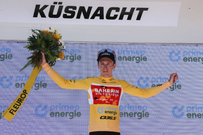 Stevie Williams dons the yellow jersey WorldTour victory at stage one of the Tour de Suisse