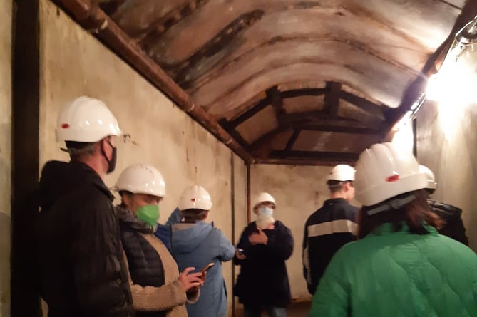 Inside the tunnel used to protect valuable items during the Second World War