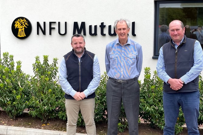 Left to right: Malcolm Watkins (NFU Mutual Agent), David Teague (Chair of Trustees, St Michaels Hospice), Matthew Price (NFU Mutual Agent).