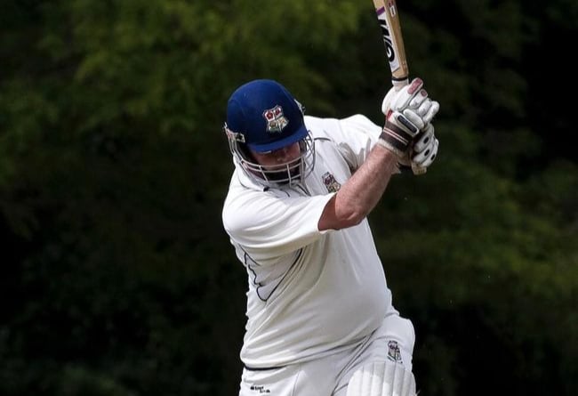 Adrian Trim on his way to 44 for Alton