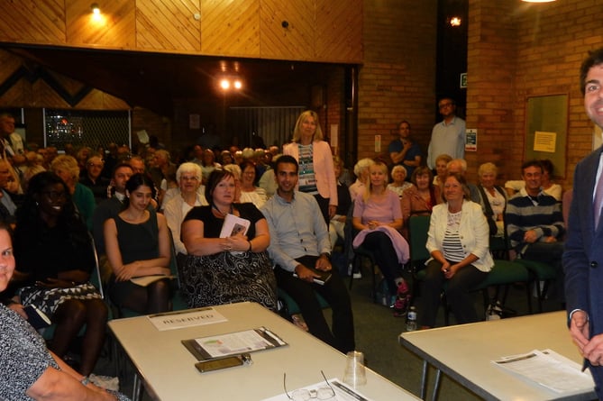 Cllr Andy Tree, right, hosts a public meeting with the NHS clinical commissioning group at the Forest Community Centre on September 2nd 2019.