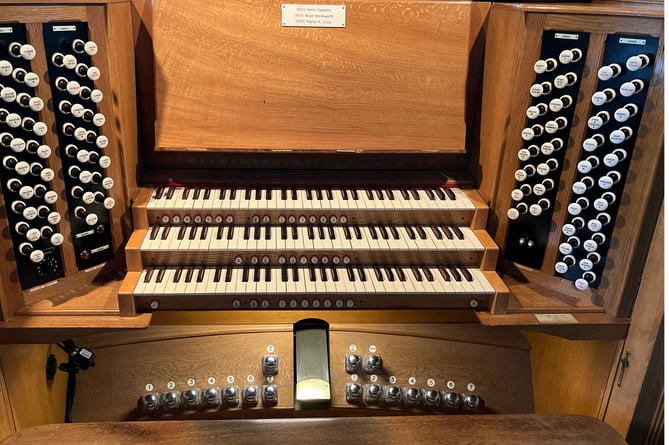 The organ at the Church of St Lawrence in Alton.