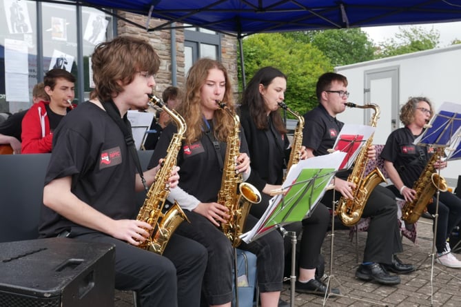 NPTC Group of Colleges’ Jazz Ensemble playing at the Brecon Jazz Taster Day