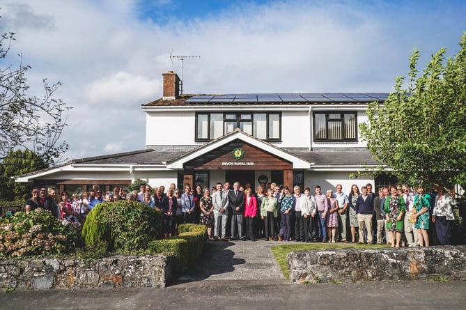 Devon YFC members and supporters outside the Devon YFC Amory Building in Cheriton Bishop.