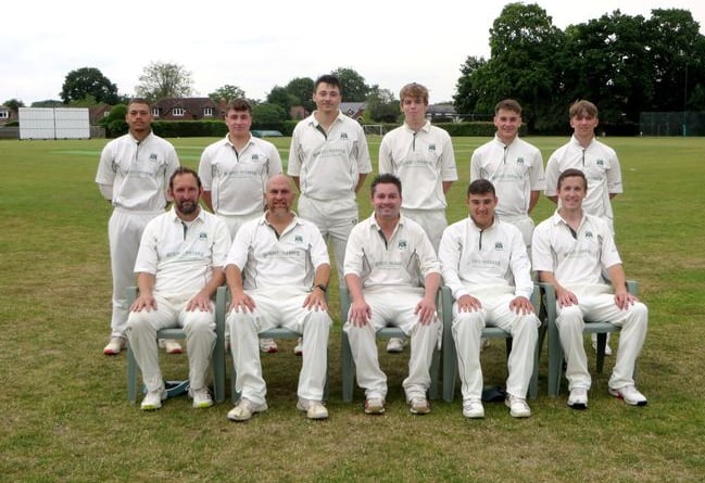 Pictured are Rowledge’s first team. Back row: Ash-Lee Harvey, Will Ryman, Jake Wish, Zac Le Roux, Olly Ryman and Ryan Littlewood. Front row: David Lloyd, Ricky Yates, Ben Wish, Ollie Baker and Richard Forbes.