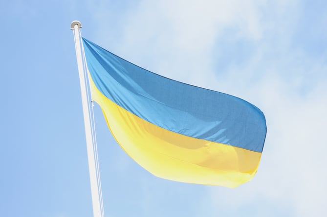 The Ukrainian flag is flown above 10 Downing Street in London, following the Russian invasion of Ukraine. Picture date: Wednesday March 9, 2022.