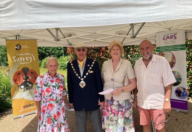 Waverley mayor Councillor John Ward (second left) visited Haslemere’s Art & Soul 22 exhibition with his wife Gillian