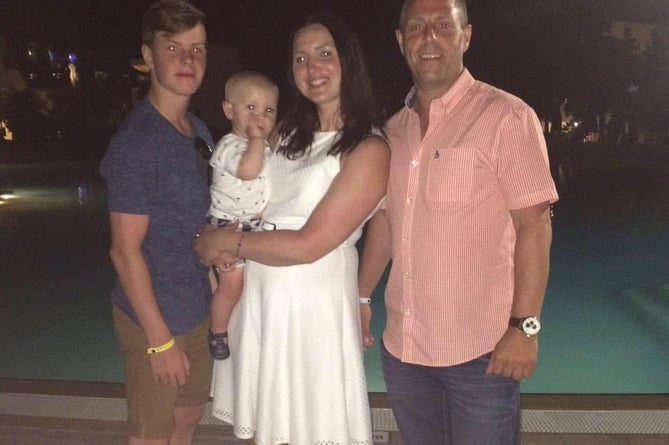 Andrew, Lisa and their sons on their last family holiday to Greece