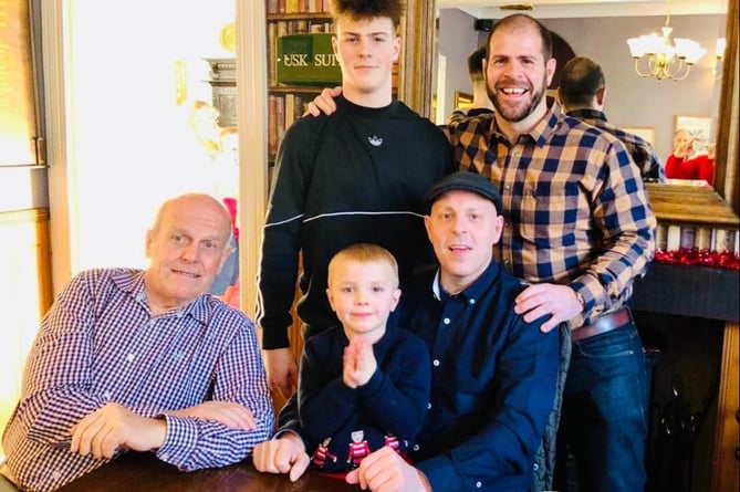Christmas 2019  Andrew with his dad Norman, brother Paul and sons Ioan and Ryan
