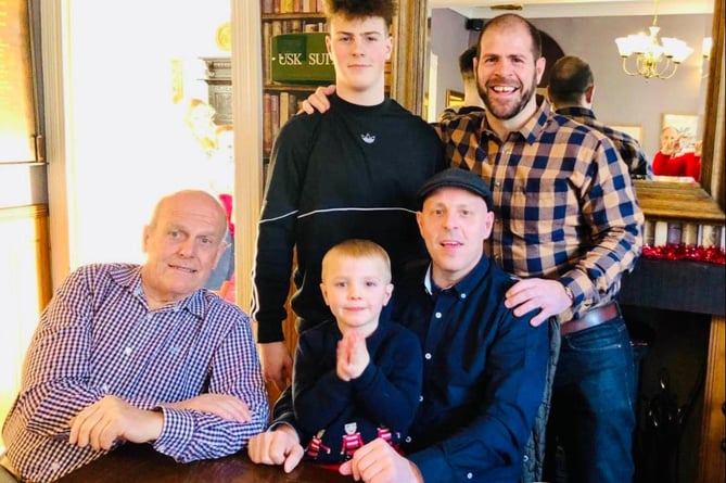 Christmas 2019 Andrew with his dad Norman, brother Paul and sons Ioan and Ryan