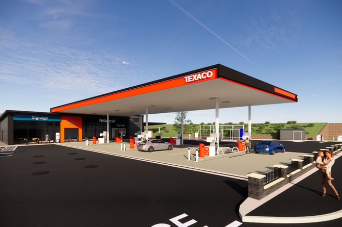 Heol y Doll Texaco petrol station, Machynlleth, redevelopment by Ascona Group.