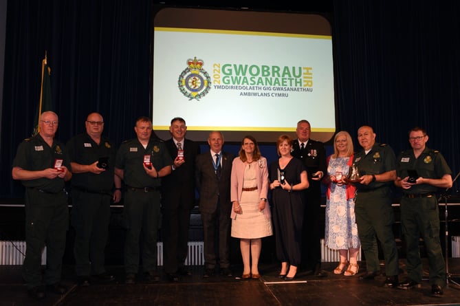 Welsh Ambulance Service long service awards in Llandrindod Wells, June 28 2022.