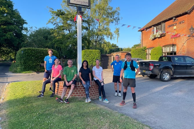 Milland Social Pub run, the first group back from the trail run