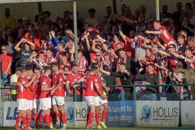 OSWESTRY, ENGLAND 07 July 2022: UEFA Europa Conference League First qualifying round fixture between Bala Town & Sligo Rovers, Park Hall, Oswestry, England, 7 July. (Pic By Will Cheshire/FAW)
