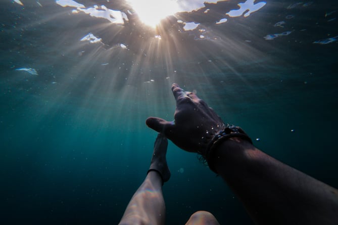 stock image of drowning