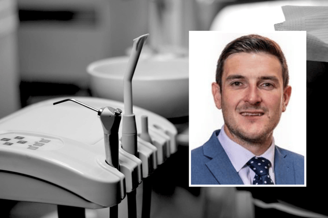 MS for Brecon & Radnorshire James Evans plus a dentist’s chair