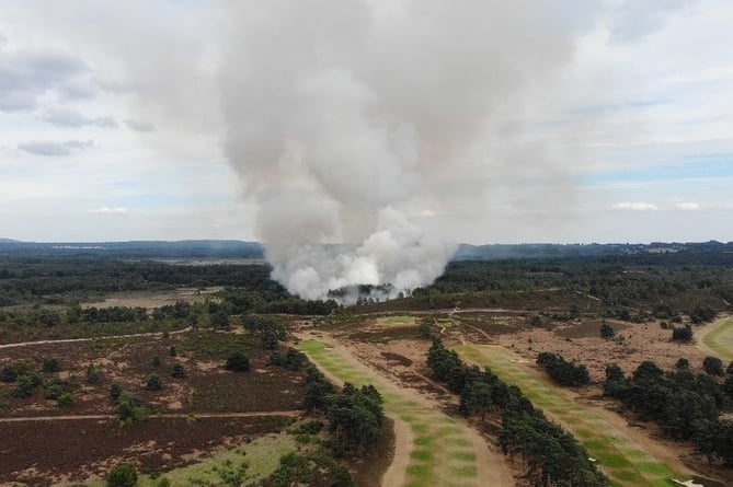 Fire at Hankley Common on July 14th 2022.