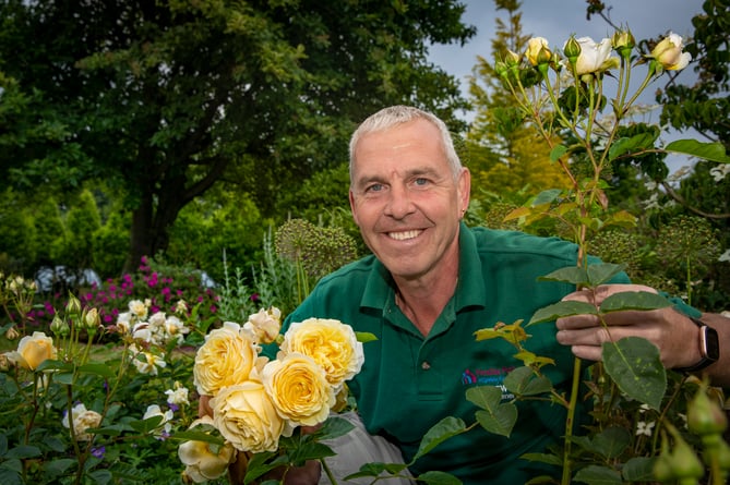 Pendine Park plant new roses at Bodlondeb; Head Gardener at Pendine Park Wrexham Andrew Jones. Picture Mandy Jones