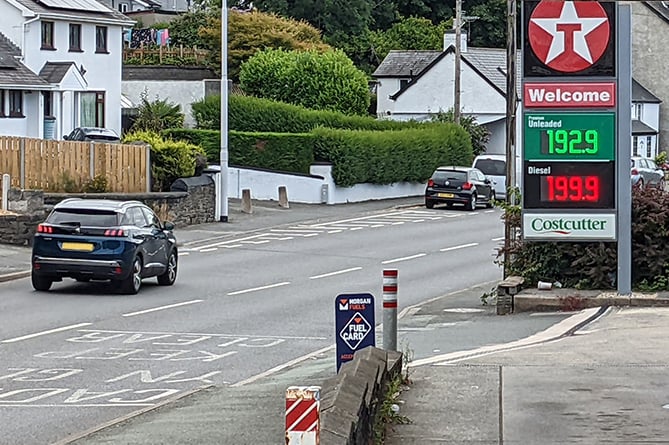 Fuel prices at the Texaco petrol station in Llanbadarn Fawr on 21 July 2022