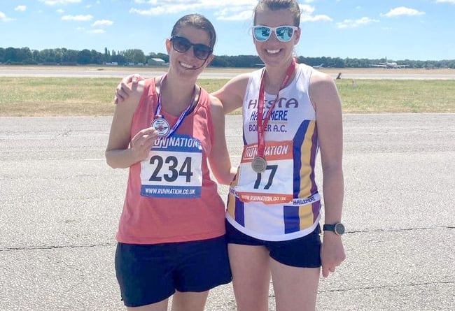 Running buddies Gemma Reeder and Hesta Gilham at Dunsfold