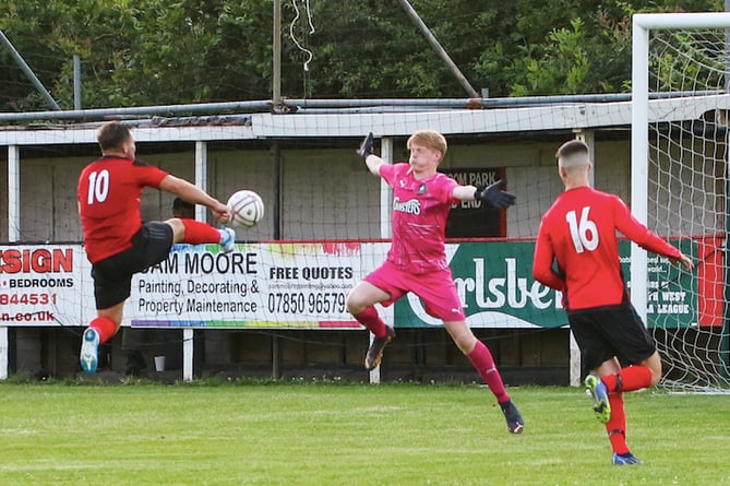 Action from the pre-season friendly between Dobwalls and Plymouth Argyle Youth