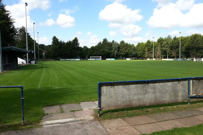Crediton AFC’s main pitch at Lords Meadow.