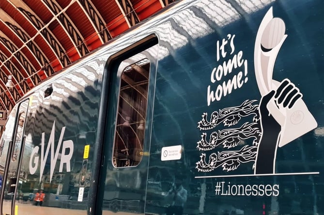 The Lionesses have been given pride of place for their Euro 2022 heroics Ð on the side of a Great Western Railway train.
Picture: GWR