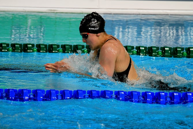 Laura Kinley on her way to finishing seventh in her women’s 100m breaststroke semi-final