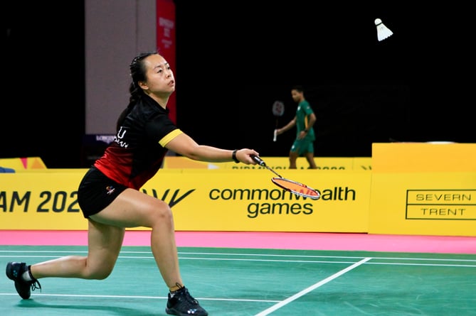 Jessica Li in action on her way to a 2-0 win over Zambia’s Elizabeth Chipeleme