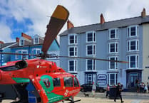Man airlifted to hospital after falling from ladder