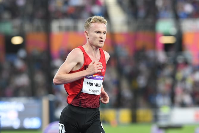 David Mullarkey on his way to finishing 12th in the men’s 5,000m final at the 2022 Commonwealth Games