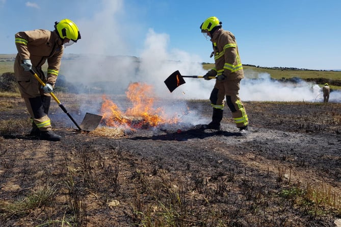 Fire crews tackle a fire at Keristal