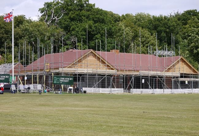 Construction work at the Fernhurst Pavilion