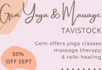 Gem Yoga offers yoga classes and massage therapy in Tavistock
