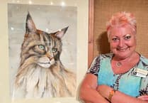 Artist's purrfect painting bags Petersfield Art & Crafts Society prize